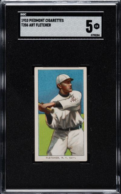 1909-1911 T206 Art Fletcher Piedmont 350/25 SGC EX 5