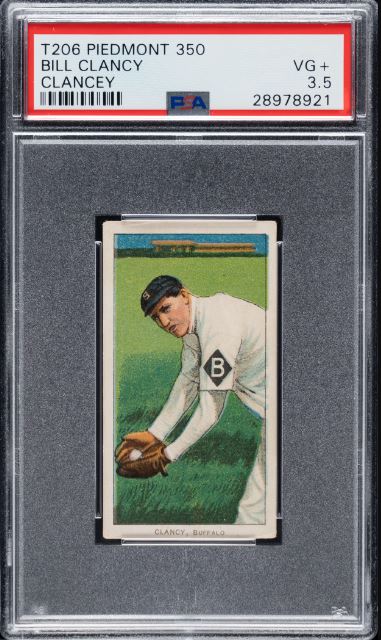 1909-1911 T206 Bill Clancy Piedmont 350/25 PSA VG+ 3.5