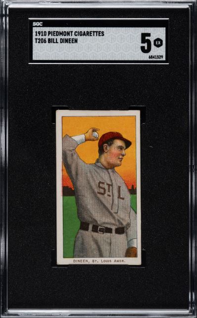 1909-1911 T206 Bill Dineen Piedmont 350/25 SGC EX 5