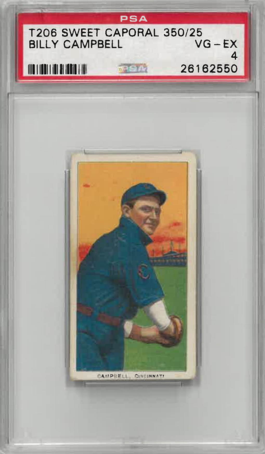 1909-11 T206 Billy Campbell Sweet Caporal 350/25 PSA VG-EX 4