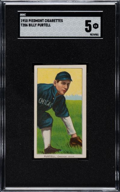 1909-1911 T206 Billy Purtell Piedmont 350/25 SGC EX 5