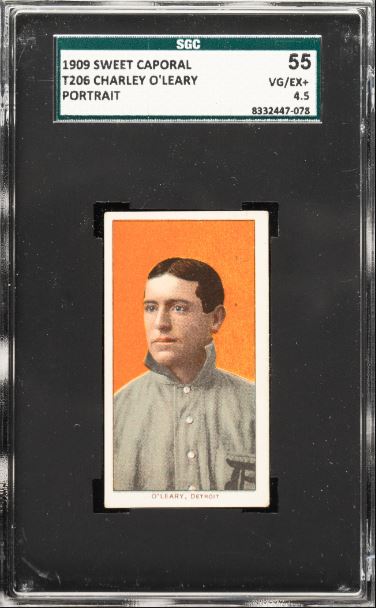 1909-11 T206 Charley O'Leary (Portrait) Sweet Caporal 150/25 SGC VG/EX+ 4.5