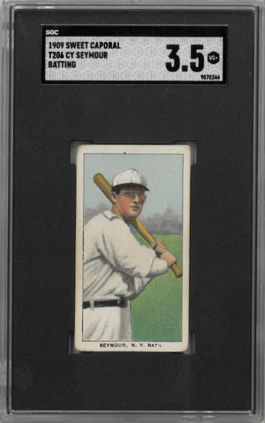 1909-11 T206 Cy Seymour (Batting) Sweet Caporal 150/30 SGC VG+ 3.5