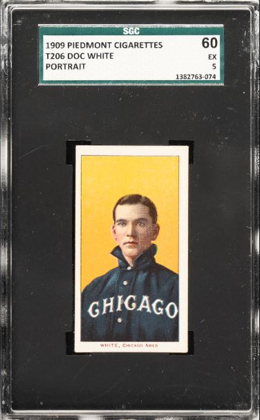 1909-11 T206 Doc White (Portrait) Piedmont 150/25 SGC EX 5