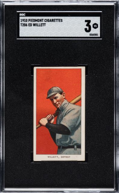 1909-1911 T206 Ed Willett Piedmont 350/25 SGC VG 3