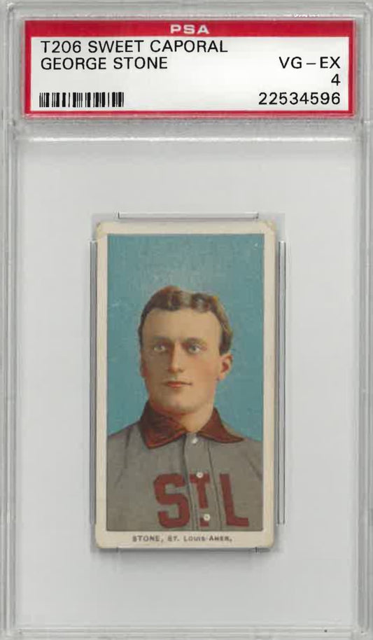 1909-1911 T206 George Stone Sweet Caporal 350/30 PSA VG-EX 4