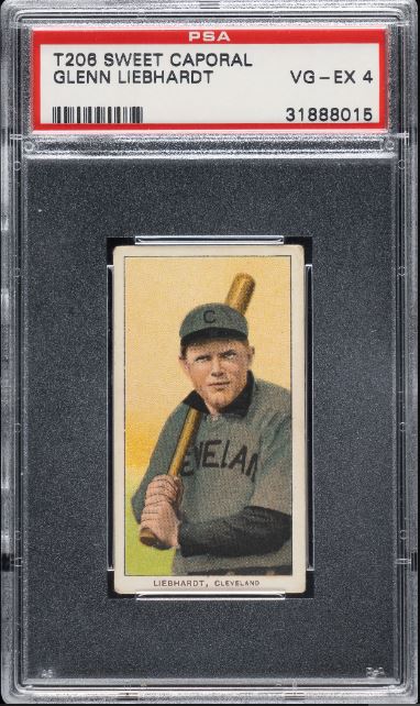 1909-1911 T206 Glenn Liebhardt Sweet Caporal 150/30 PSA VG-EX 4