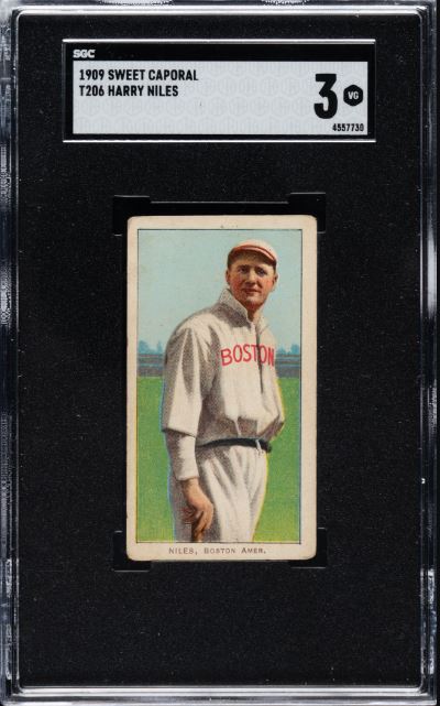 1909-1911 T206 Harry Niles Sweet Caporal 150/30 SGC VG 3