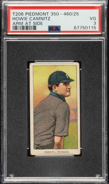 1909-1911 T206 Howie Camnitz (Arm at Side) Piedmont 350/460-25 PSA VG 3