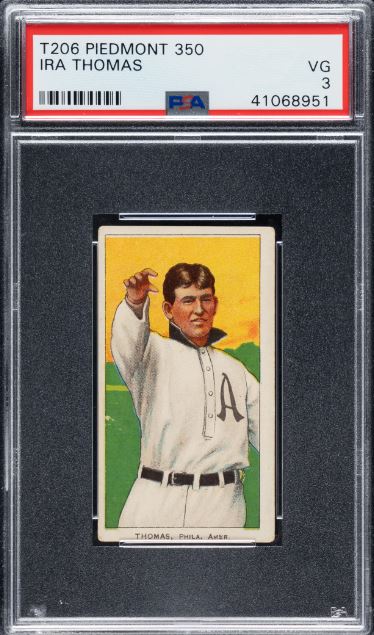 1909-1911 T206 Ira Thomas Piedmont 350/25 PSA VG 3