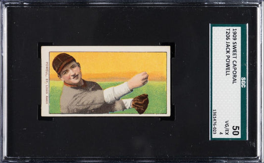 1909-1911 T206 Jack Powell Sweet Caporal 150/30 SGC 50 VG/EX 4