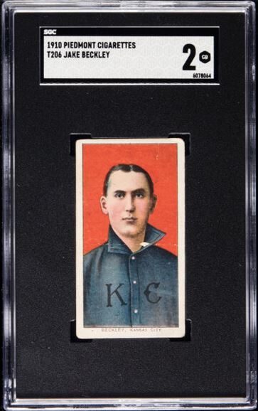 1909-11 T206 Jake Beckley Piedmont 350/25 SGC Good 2