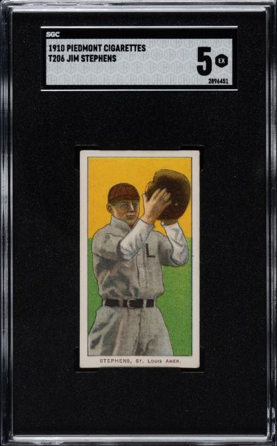 1909-1911 T206 Jim Stephens Piedmont 350/25 SGC EX 5