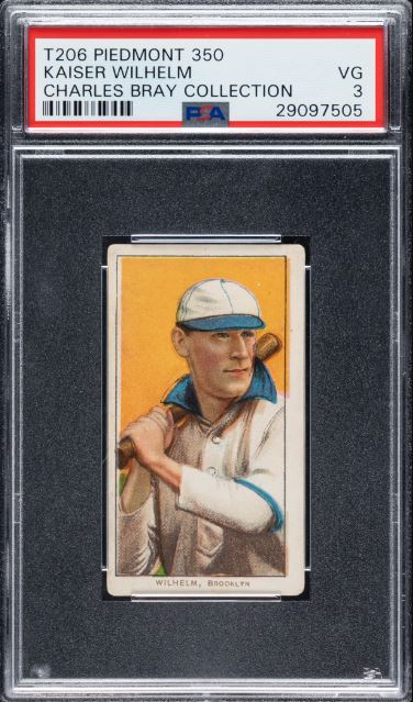 1909-1911 T206 Kaiser Wilhelm (with Bat) Piedmont 350/25 PSA VG 3 (Charles Bray Collection)