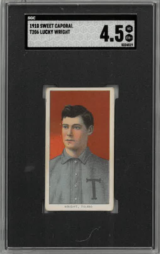 1909-11 T206 Lucky Wright Sweet Caporal 350/30 SGC VG/EX+ 4.5