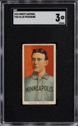 1909-11 T206 Ollie Pickering Sweet Caporal 350/25 SGC VG 3