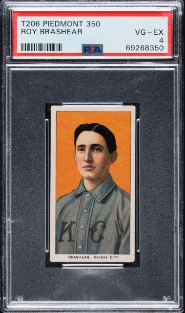 1909-1911 T206 Roy Brashear Piedmont 350/25 PSA VG-EX 4