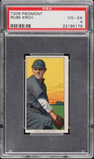 1909-11 T206 Rube Kroh Piedmont 350/25 PSA VG-EX 4