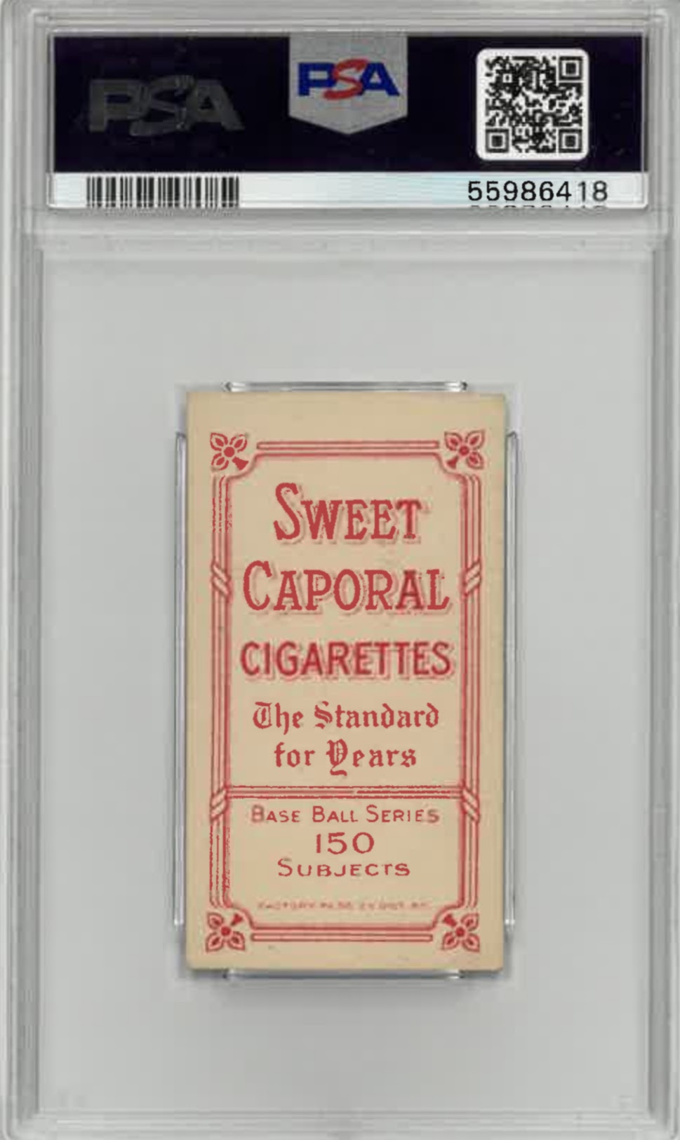 1909-1911 T206 Tim Jordan (Portrait)  Sweet Caporal 150/30 PSA VG-EX 4(MC)