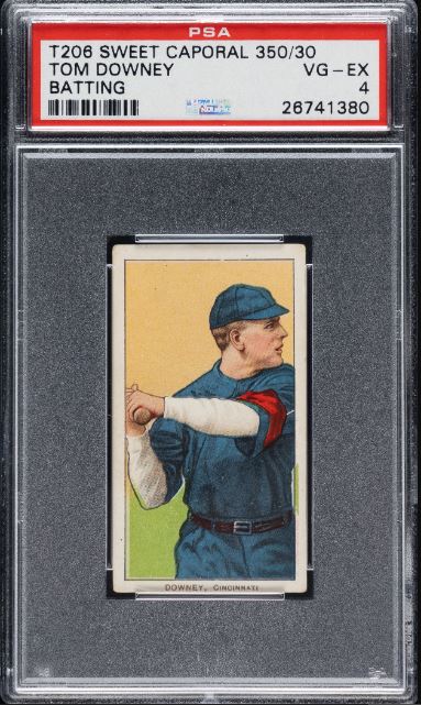 1909-1911 T206 Tom Downey (Batting) 350/30 PSA VG-EX 4