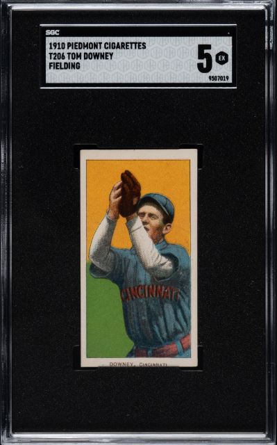 1909-1911 T206 Tom Downey (Fielding) Piedmont 350/25 SGC EX 5